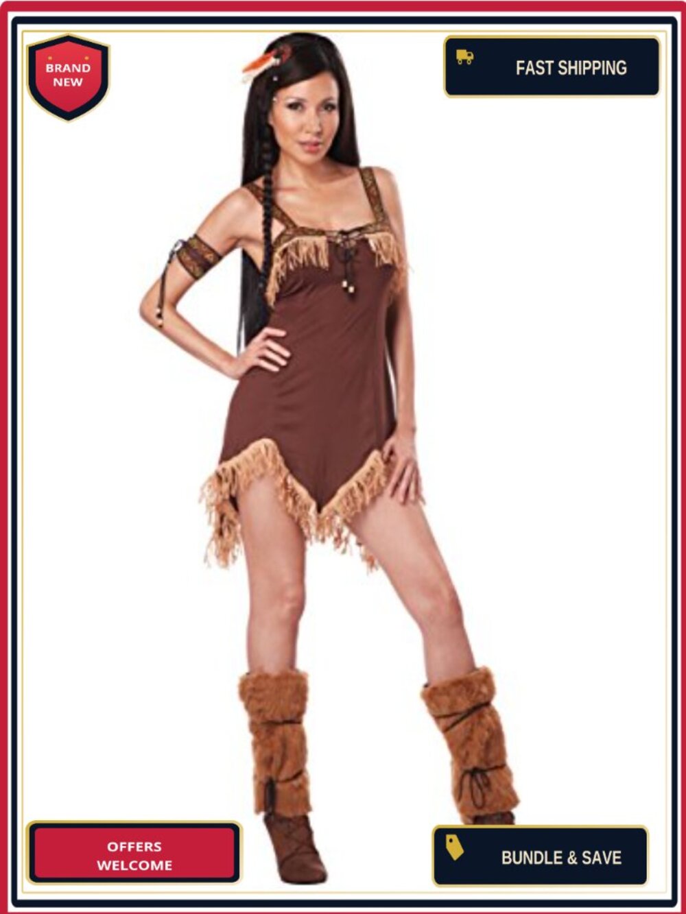 Native Princess Costume Dress Cape Belt Adult Standard Cosplay